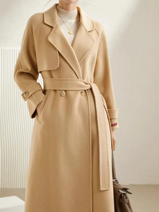 Women Wool Coat Handmade Double Face Winter Long Wool Coat A216 VPPBUY shop