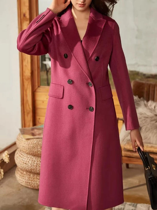 Wool coat Double Face Women Woolen Coat Autumn and Winter Hepburn style A210 VPPBUY shop