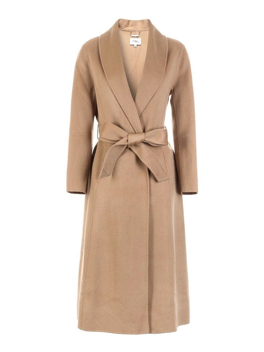 Waist Belt Wool Long Wool Coat Double Face Wool Coat VPPBUY shop