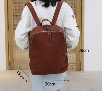 Women Leather Computer Backpack Large shoulder Bag Travel Zipper Backpack VPPBUY shop