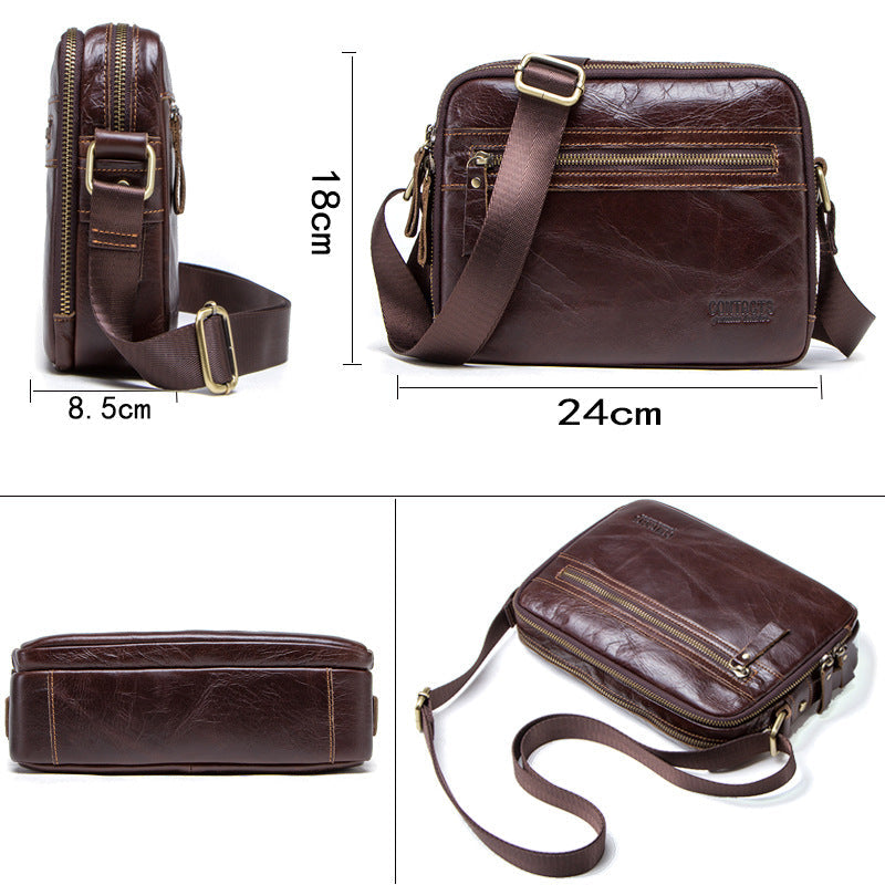 Men Leather Shoulder Bag Crossbody Bag Messenger Bag Leather Portfolio Leather Men's bag 0950 VPPBUY shop