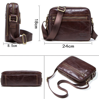 Men Leather Shoulder Bag Crossbody Bag Messenger Bag Leather Portfolio Leather Men's bag 0950 VPPBUY shop