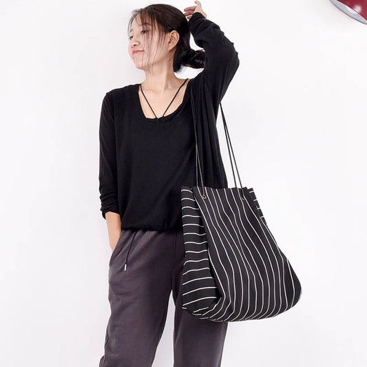 Stripe Women Backpack Cotton Shoulder Bag6333 VPPBUY shop