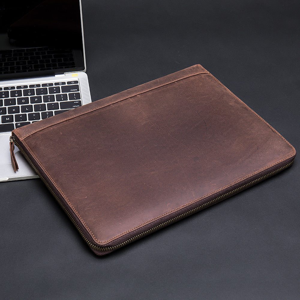 Men's Leather Portfolio iPad Padfolio Notebook Holder File Document Organizer, Notepad Folder, Business Briefcase for Gift VPPBUY shop