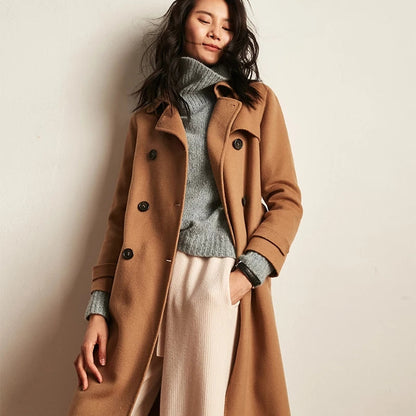 Women Long Wool Coat Warm Wool Coat Jacets 3223 VPPBUY shop