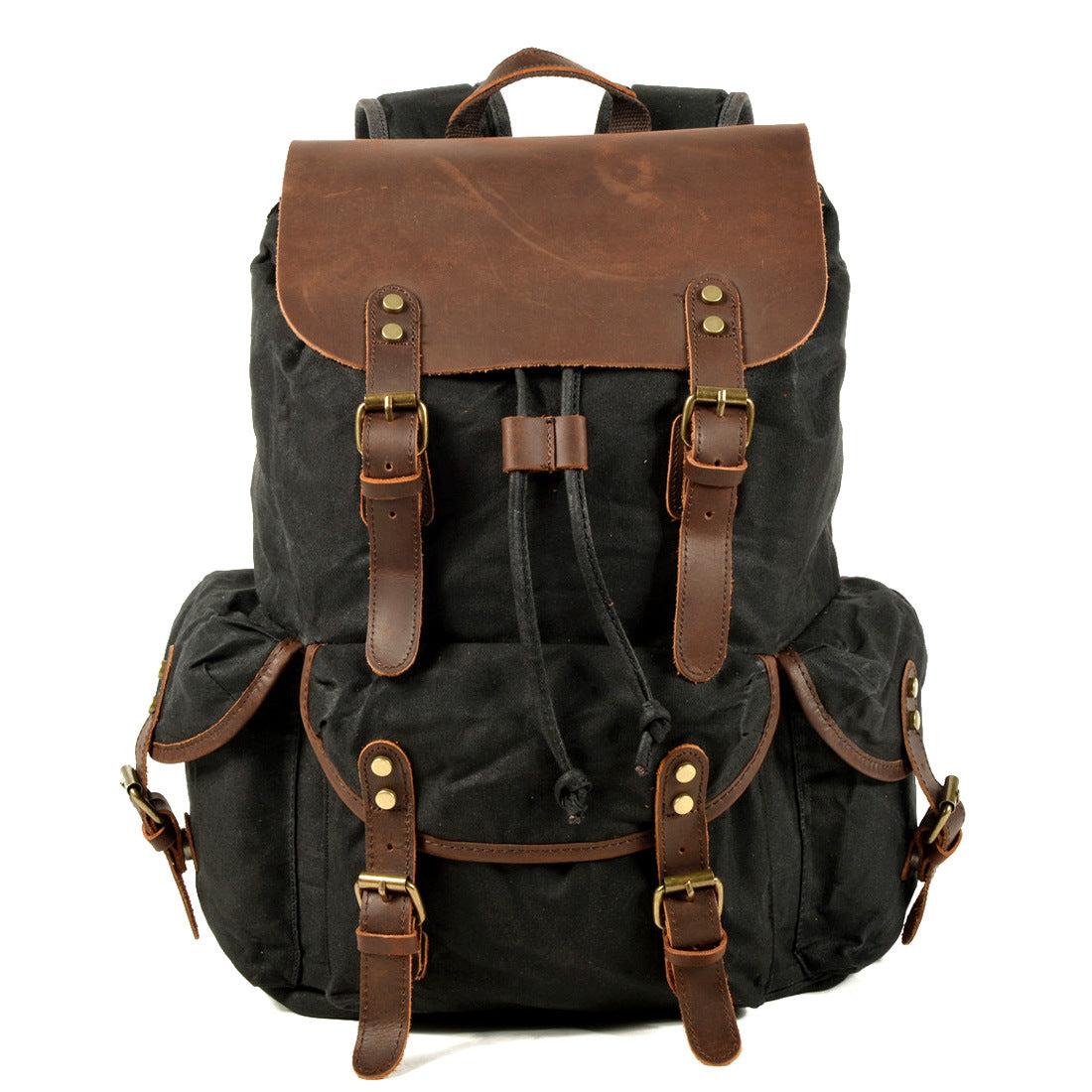 Men's Canvas Backpack Bag, Travel Bag Shoulder Bag Vintage Backpack Durable Casual Schoolbag Large Leather Bag For Gift VPPBUY shop