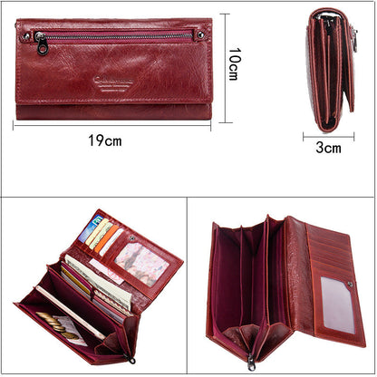 Women's Wallet Leather Purse Long Style Leather Hand Bag Cowhide Wallet Coin Purse Holder For Gift VPPBUY shop