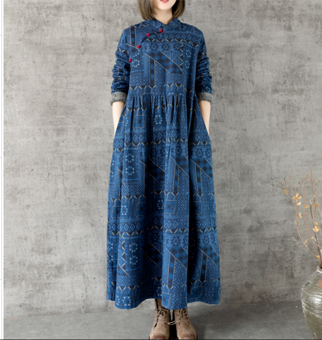 Long Sleeve Winter Fleece Cotton Outwear Women Dress XMLP9201229 VPPBUY shop