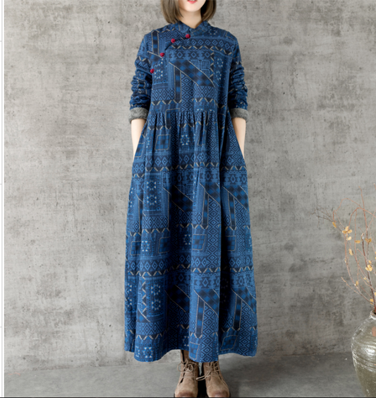 Long Sleeve Winter Fleece Cotton Outwear Women Dress XMLP9201229 VPPBUY shop