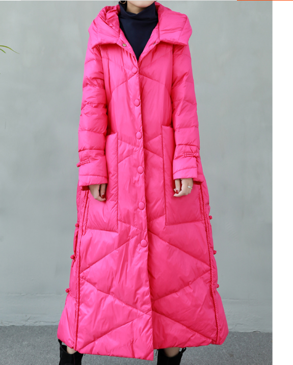 Long Winter Duck Down Jacket Hooded Puffer Down Jacket Women Any Size Down Coat 02541 VPPBUY shop