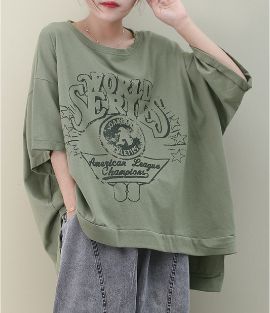 Loose Casual T-Shirts Summer Women Cotton Tops WG961707 VPPBUY shop