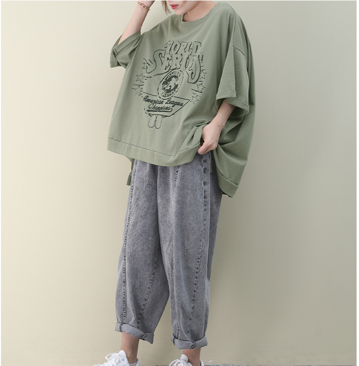 Loose Casual T-Shirts Summer Women Cotton Tops WG961707 VPPBUY shop