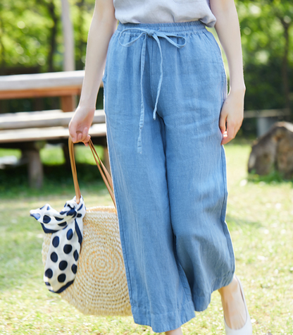 Summer Loose Wide Leg Women Casual Pants Elastic Waist WG05131 VPPBUY shop