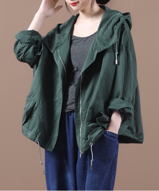 Women Spring Casual Coat Loose Hooded Parka Plus Size Short Coat Jacket VPPBUY shop