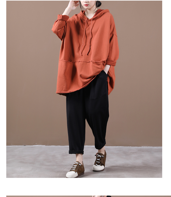 Women Spring Casual Coat Loose Draw String Hooded Parka Plus Size  Coat Jacket VPPBUY shop