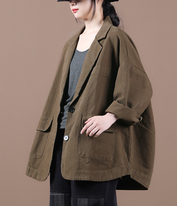 Women Spring Casual Coat Loose Buttons Plus Size Coat Jacket VPPBUY shop