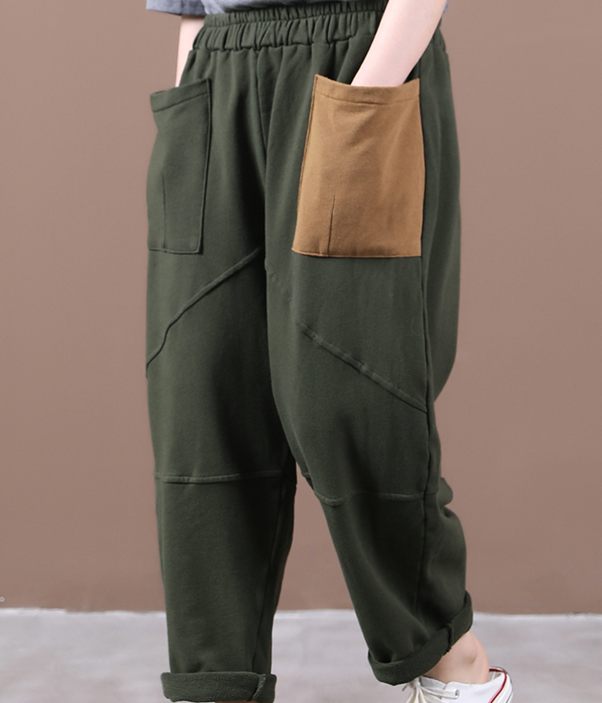 Patchwork Autumn Washed Denim Wide Leg Women Casual Pants Elastic Waist WG05131 VPPBUY shop