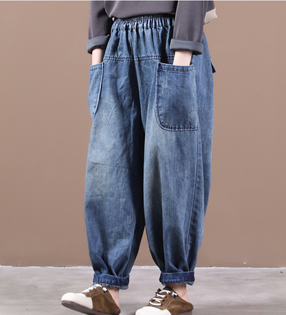 Autum Spring Linen Wide Leg Women Casual Pants Elastic Waist WG05131 VPPBUY shop