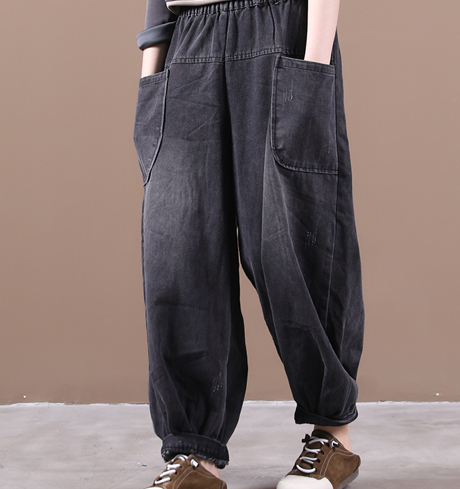 Autum Spring Linen Wide Leg Women Casual Pants Elastic Waist WG05131 VPPBUY shop