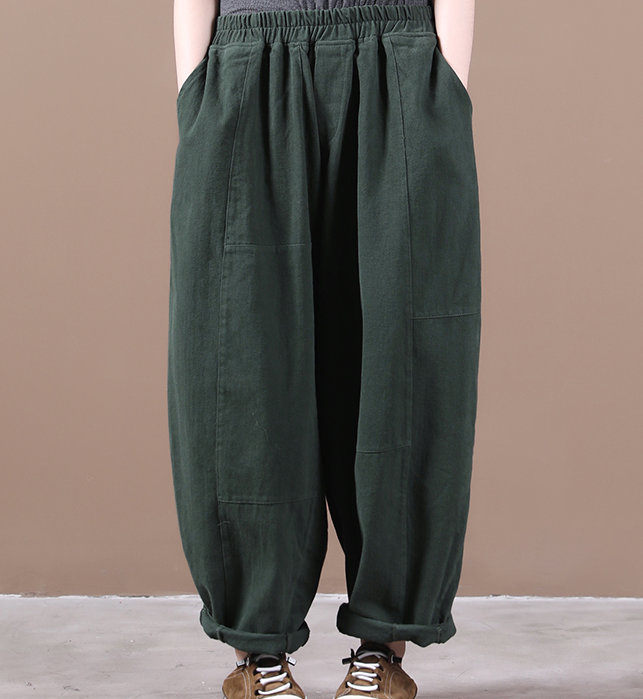 Autum Spring Linen Wide Leg Women Casual Pants Elastic Waist WG05131 VPPBUY shop