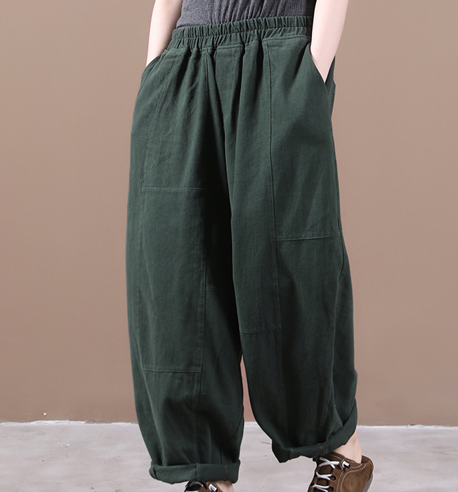 Autum Spring Linen Wide Leg Women Casual Pants Elastic Waist WG05131 VPPBUY shop