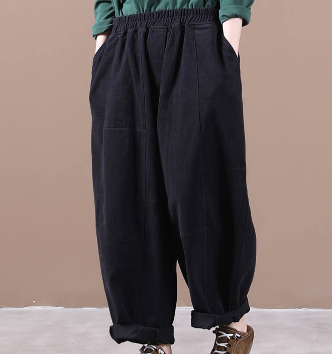 Autum Spring Linen Wide Leg Women Casual Pants Elastic Waist WG05131 VPPBUY shop