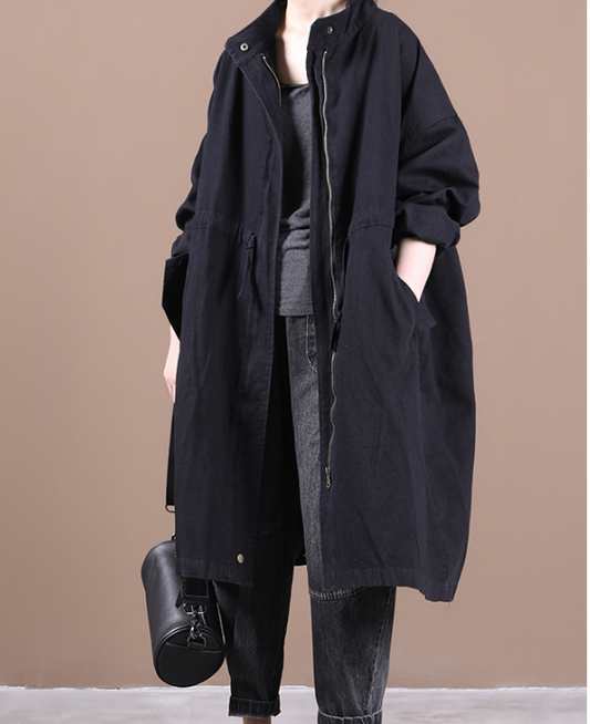 Long Women Cotton Tops Women Coat Long Sleeves Loose Style H9505 VPPBUY shop