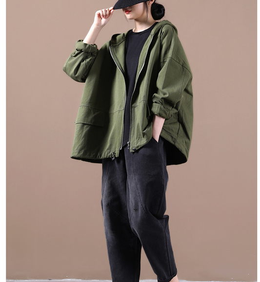 Hooded Women Cotton Tops Women Coat Long Sleeves Loose Style H9506 VPPBUY shop