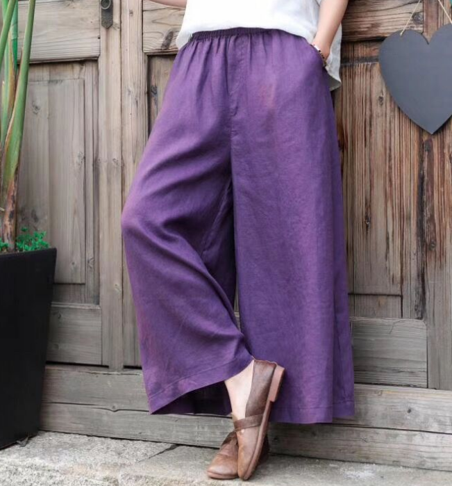 Linen Wide Leg Women Casual Pants SJ97235 VPPBUY shop