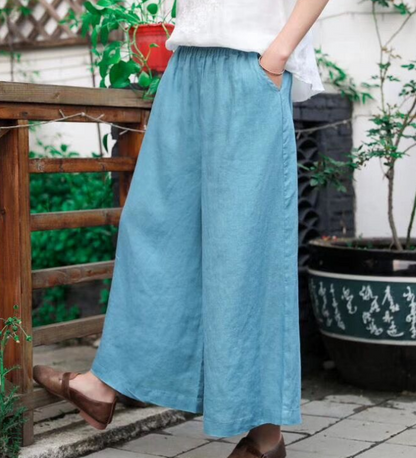 Linen Wide Leg Women Casual Pants SJ97235 VPPBUY shop