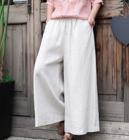 Linen Wide Leg Women Casual Pants SJ97235 VPPBUY shop