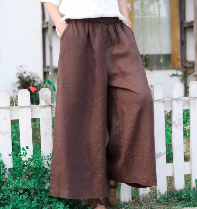 Linen Wide Leg Women Casual Pants SJ97235 VPPBUY shop