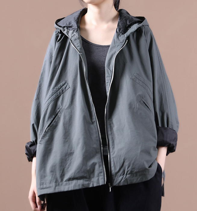 Autumn Women Spring Casual Coat Jacket Loose Hooded Parka Plus Size Short Coat VPPBUY shop