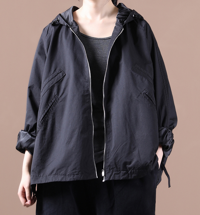 Autumn Women Spring Casual Coat Jacket Loose Hooded Parka Plus Size Short Coat VPPBUY shop