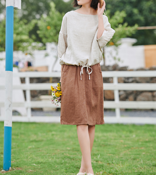 Casual Cotton Linen loose Women's Skirts DZA2007214 VPPBUY shop