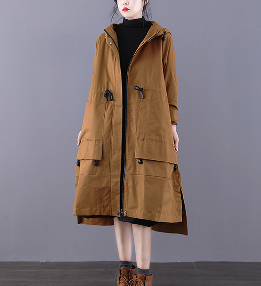 Autumn A-line Long Women Casual  Parka Plus Size Coat Jacket JT200945 VPPBUY shop