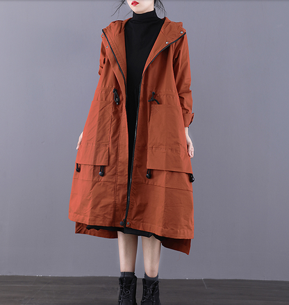 Autumn A-line Long Women Casual  Parka Plus Size Coat Jacket JT200945 VPPBUY shop