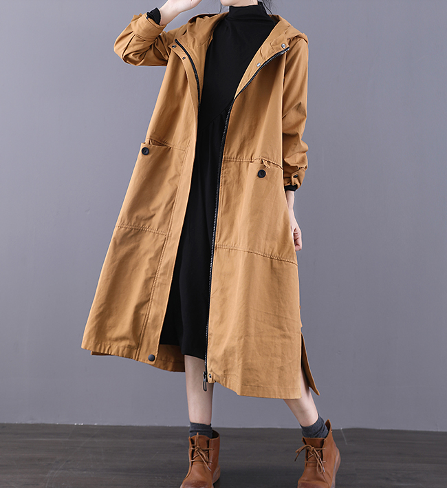 Large Pockets Autumn A-line Long Women Casual  Parka Plus Size Coat Jacket JT200945 VPPBUY shop