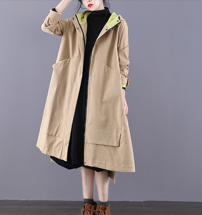 Color Block Autumn A-line Long Women Casual  Parka Plus Size Coat Jacket JT200945 VPPBUY shop