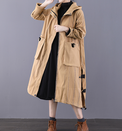 Hooded Autumn A-line Long Women Casual  Parka Plus Size Coat Jacket JT200945 VPPBUY shop