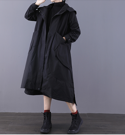 Autumn A-line Long Women Casual Hooded Parka Plus Size Coat Jacket JT200945 VPPBUY shop