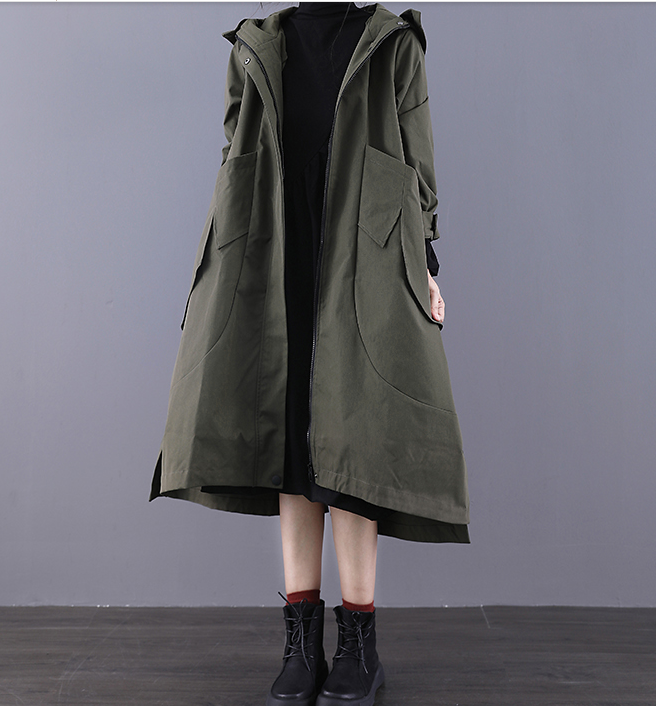 Autumn A-line Long Women Casual Hooded Parka Plus Size Coat Jacket JT200945 VPPBUY shop