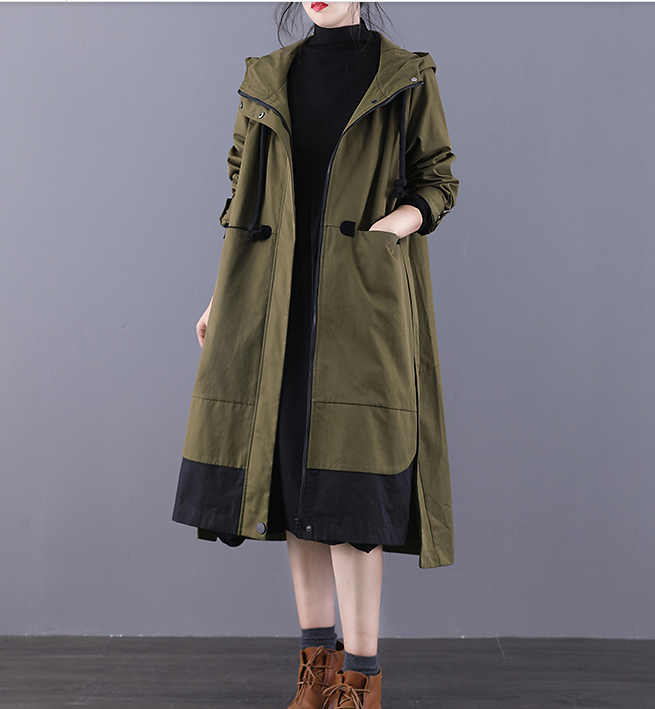 Autumn A-line Long Women Casual  Parka Plus Size Coat Jacket JT200945 VPPBUY shop