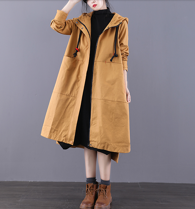 Large Pockets Autumn A-line Long Women Casual  Parka Plus Size Coat Jacket JT200945 VPPBUY shop