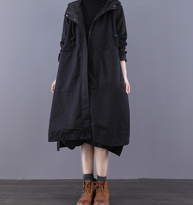 Large Pockets Autumn A-line Long Women Casual  Parka Plus Size Coat Jacket JT200945 VPPBUY shop