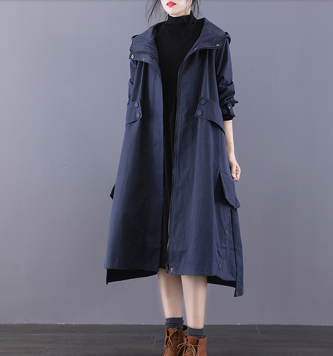 Large Pockets Autumn A-line Long Women Casual  Parka Plus Size Coat Jacket JT200945 VPPBUY shop