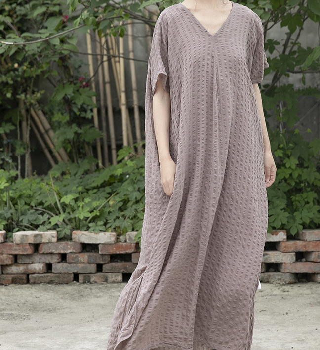 V Neck Linen Cotton Women Dresses Casual Summer Loose Women Dresses SSM97215 VPPBUY shop