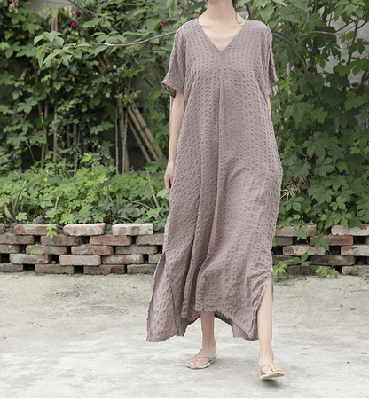 V Neck Linen Cotton Women Dresses Casual Summer Loose Women Dresses SSM97215 VPPBUY shop