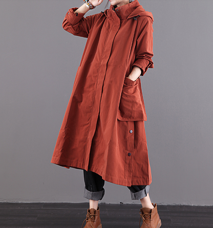 Hooded A-line Long Women Casual  Parka Plus Size Fall Coat Jacket JT200945 VPPBUY shop