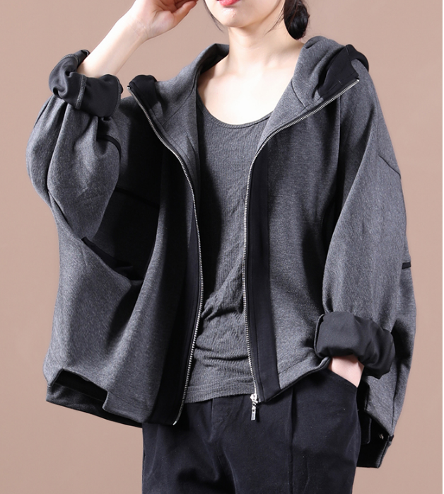 Color Block Women Casual Hooded Parka Plus Size Fall Short Coat Jacket JT200945 VPPBUY shop